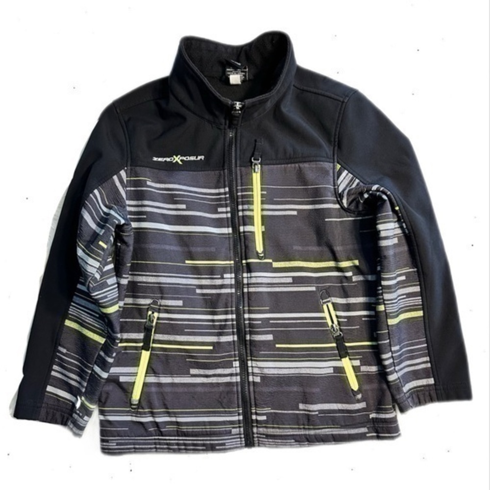 ZeroXposur Boys Jacket Zip Up Black Fleece Spring‎ Lightweight Size Medium 10/12
